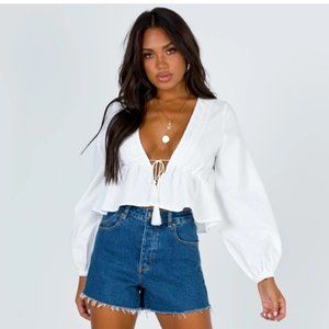 Princess Polly rain dance tie front blouse